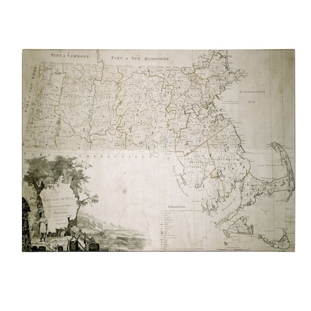 Map Of The State Of Massachusetts 1801' Canvas Art,22x32